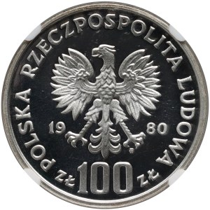 Volksrepublik Polen, 100 Zloty 1980, Umweltschutz - Raufußhühner