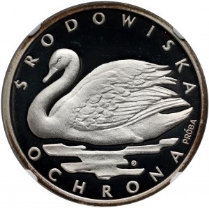 PRL, 1000 Zloty 1984, Umweltschutz - Schwan, Probe, Silber