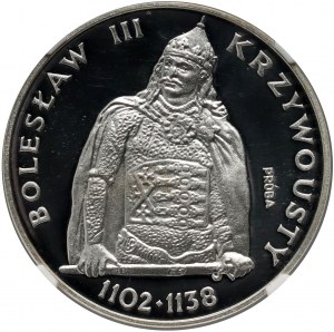 PRL, 200 złotych 1982, Bolesław III Krzywousty, półpostać, próba, srebro