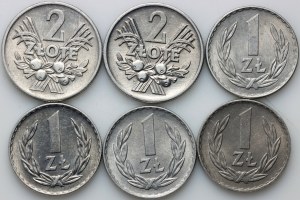 PRL, serie di monete 1959-1971, (6 pezzi)