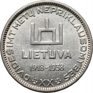 Lituania, 10 Litas 1938, 20° anniversario della Repubblica, A. Smetona