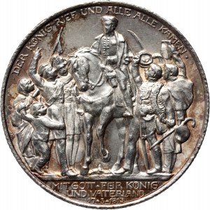 Allemagne, Prusse, Guillaume II, 2 marks 1913 A, Berlin, 100e anniversaire de la bataille de Leipzig