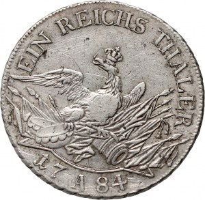 Nemecko, Brandenbursko-Prusko, Frederick II, thaler 1784 A, Berlín