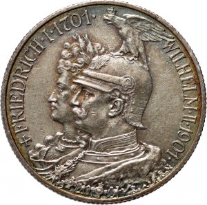 Germania, Prussia, Guglielmo II, 2 marchi 1901 A, Berlino, 200° anniversario del Regno di Prussia