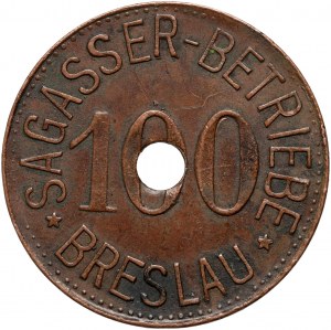Wrocław (Breslau), Sagasser-Bertriebe, Wilhelm Sagasser, ristoranti, gettone per 100 fenigs