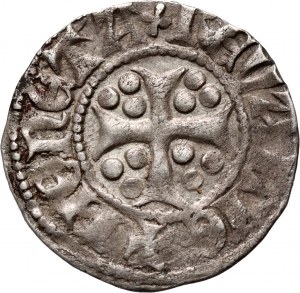 Rád rytierov meča, šiling (artig), asi 1364-1368