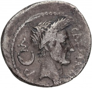 Rímska republika, Gaius Julius Caesar, portrétny denár 44 pred Kr., Rím