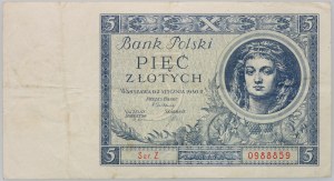 II RP, 5 złotych 02.01.1930, rzadka jednoliterowa seria Z.