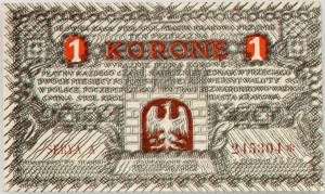 Krakov, 1 koruna 1919, série A