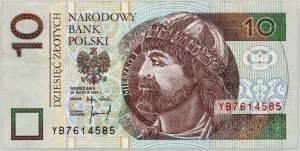 III RP, 10 zlotys 25.3.1994, remplacement série YB