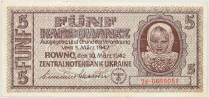 Ukraina, 5 karbowańców 10.03.1942