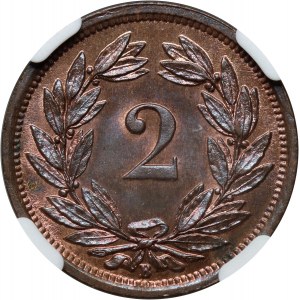 Szwajcaria, 2 rappen 1875 B, Berno