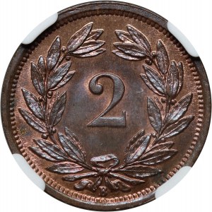 Schweiz, 2 rappen 1875 B, Bern