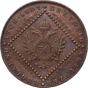 Rakúsko, Francis I, 30 krajcars 1807 A, Viedeň