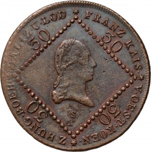 Autriche, František I, 30 krajcars 1807 S, Smolník