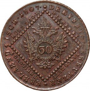 Autriche, František I, 30 krajcars 1807 S, Smolník