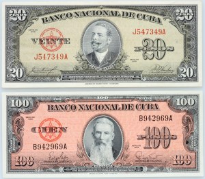 Kuba, 20 pesos 1958 +100 pesos 1959