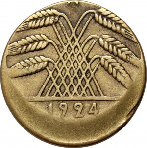 Německo, 10 fenig 1924 A, Berlin, DESTRUKT