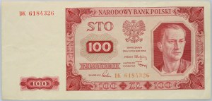 PRL, 100 złotych 1.7.1948, seria DK, większy wymiar papieru