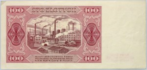 PRL, 100 zloty 1.7.1948, série DK, plus grand format de papier