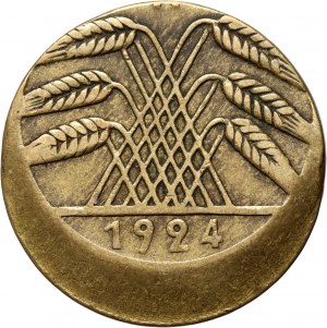 Německo, 5 fenig 1924 A, Berlin, DESTRUKT