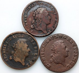 Stanislaus Augustus Poniatowski, set of trojaks from 1767-1790 (3 pieces)