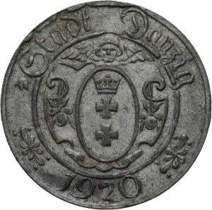 Città libera di Danzica, 10 fenig 1920, Danzica, numeri piccoli, 56 perle