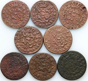 Stanislaw August Poniatowski, una serie di penny datati 1767-1768 (8 pezzi)