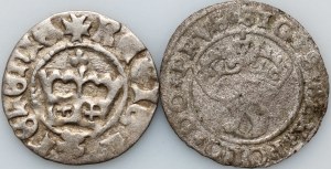 Jan Olbracht 1492-1501, demi-penny sans date, Sigismond Ier le Vieux, gomme-laque 1529, Toruń