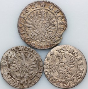 Zikmund III Vasa, sada grošů z let 1611-1624 (3 kusy)