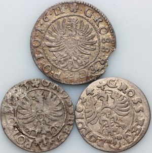 Zygmunt III Waza, zestaw groszy z lat 1611-1624 (3 sztuki)