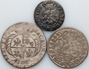 Kráľovské Poľsko, súbor mincí z 18. storočia (3 kusy)