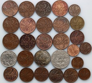 Second Republic, set of coins from 1923-1939, (28 pieces)