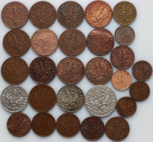 II RP, zestaw monet z lat 1923-1939, (28 sztuk)