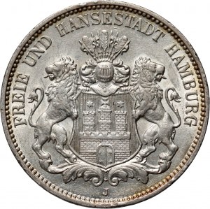 Nemecko, Hamburg, 3 známky 1914 J