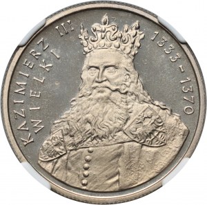 PRL, 100 zlotých 1987, Kazimír III Veľký, zrkadlová známka