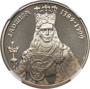 PRL, 100 zloty 1988, Reine Jadwiga, timbre miroir