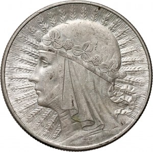 II RP, 10 złotych 1932, Warszawa, Głowa Kobiety