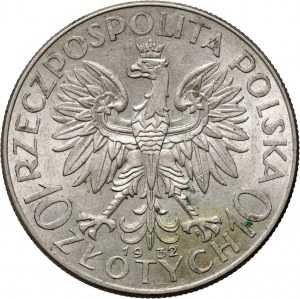 II RP, 10 zloty 1932, Varsavia, testa di donna