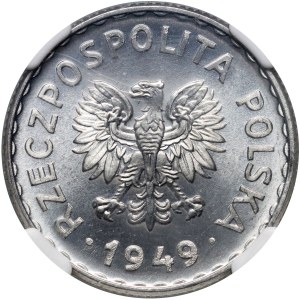 République populaire de Pologne, 1 zloty 1949, aluminium