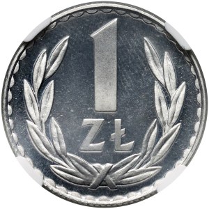 PRL, 1 zlotý 1980, Zrkadlová známka (PROOF)