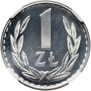 PRL, 1 zloty 1980, francobollo a specchio (PROVA)