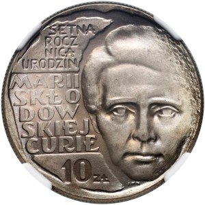 PRL, 10 złotych 1967, Maria Skłodowska Curie