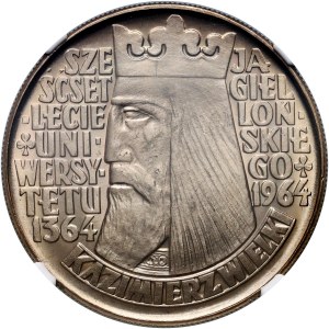 PRL, 10 zl. 1964, Kazimír Veliký, reliéfní nápis