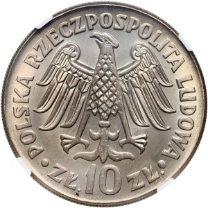 PRL, 10 zloty 1964, Casimiro il Grande, iscrizione in rilievo