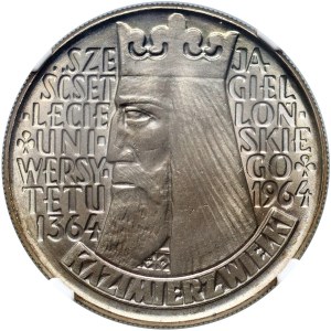 Volksrepublik Polen, 10 Zloty 1964, Kazimierz der Große, konkave Aufschrift