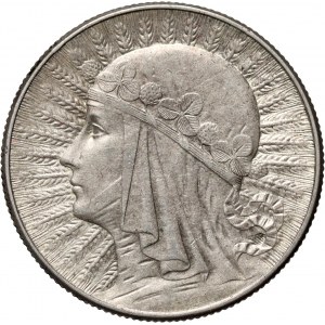 II RP, 5 Zloty 1934, Warschau, Kopf einer Frau