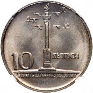 PRL, 10 zlotých 1965, Zikmundův sloup