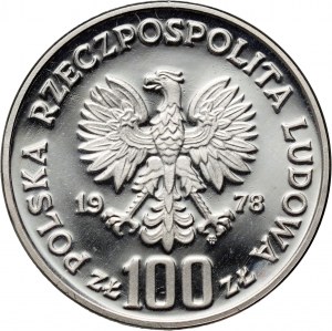 PRL, 100 złotych 1978, Ochrona Środowiska - Głowa łosia, PRÓBA