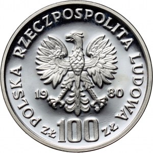 Repubblica Popolare di Polonia, 100 zloty 1980, Protezione dell'ambiente - Gallo cedrone, CAMPIONE